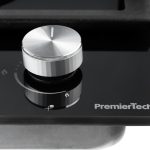 PremierTech Piano Cottura a Gas in Vetro Nero da 60cm 4 fuochi con Wok supporti in ghisa PC604FG