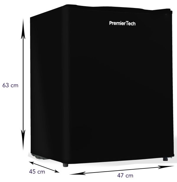 PremierTech® Mini Freezer Nero Congelatore 43 litri da -24° gradi 4**** Stelle E 39dB PremierTech PT-FR43B