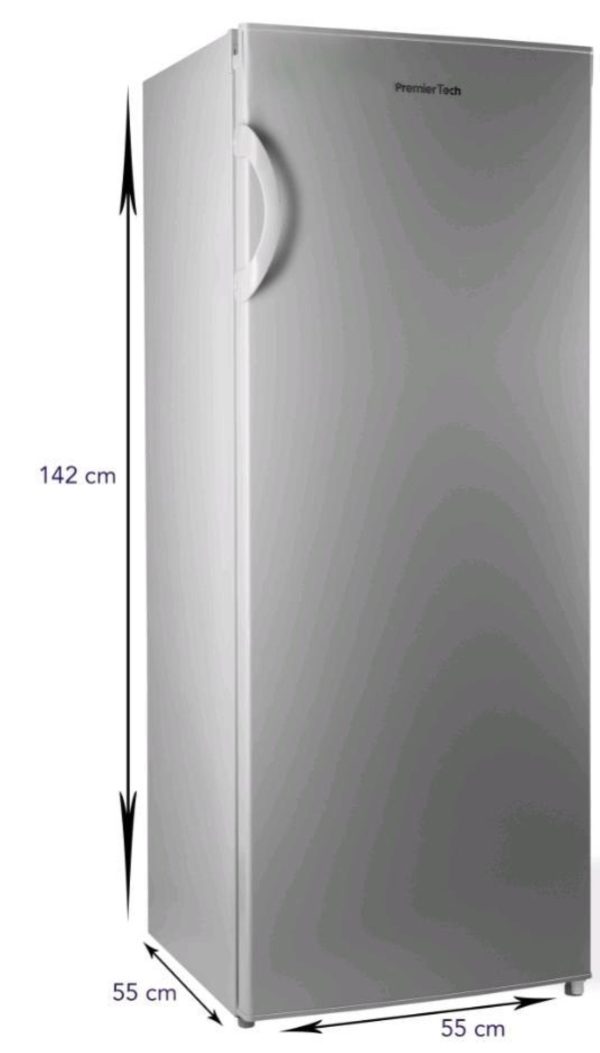 Congelatore Verticale Freezer 3 Cassetti e 2 Sportelli SILVER 160 litri -24°gradi Classe E 4**** Stelle PremierTech PT-FR153S
