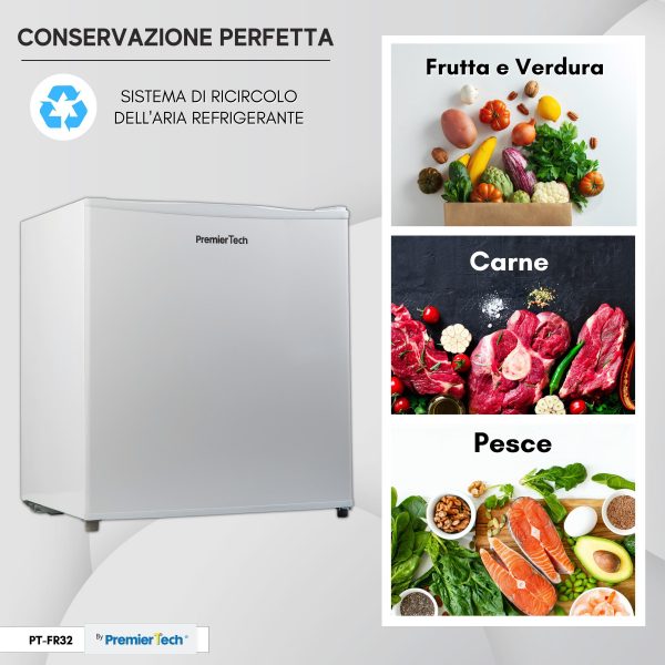 Mini Freezer Congelatore verticale 32 litri -24 gradi 4 Stelle ****Classe E 47 x 45 x 51cm 39dB PremierTech PT-FR32 343398