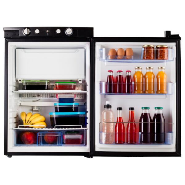 PremierTech Mini Frigo 90L con Congelatore Trivalente 220V 12V Gas Libera Installazione PTF90L3