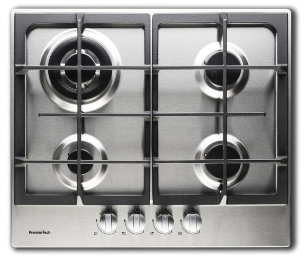 Piano cottura a gas 4 fuochi 60cm Inox PremierTech PC4G60