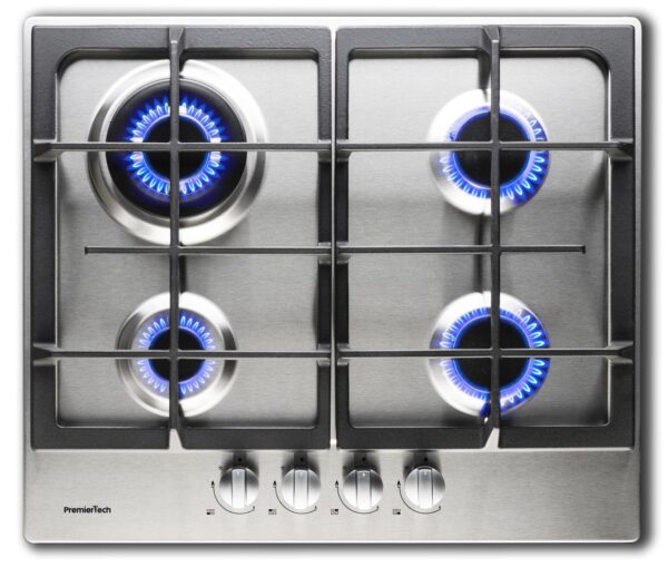 Piano cottura a gas 4 fuochi 60cm Inox PremierTech PC4G60