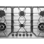 Piano Cottura a Gas a 6 fuochi da 90 cm doppio Wok in Acciaio Inox PremierTech PC906