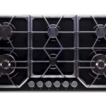 Piano Cottura a Gas a 6 fuochi da 90cm doppio Wok in Vetro Nero PremierTech PC906G