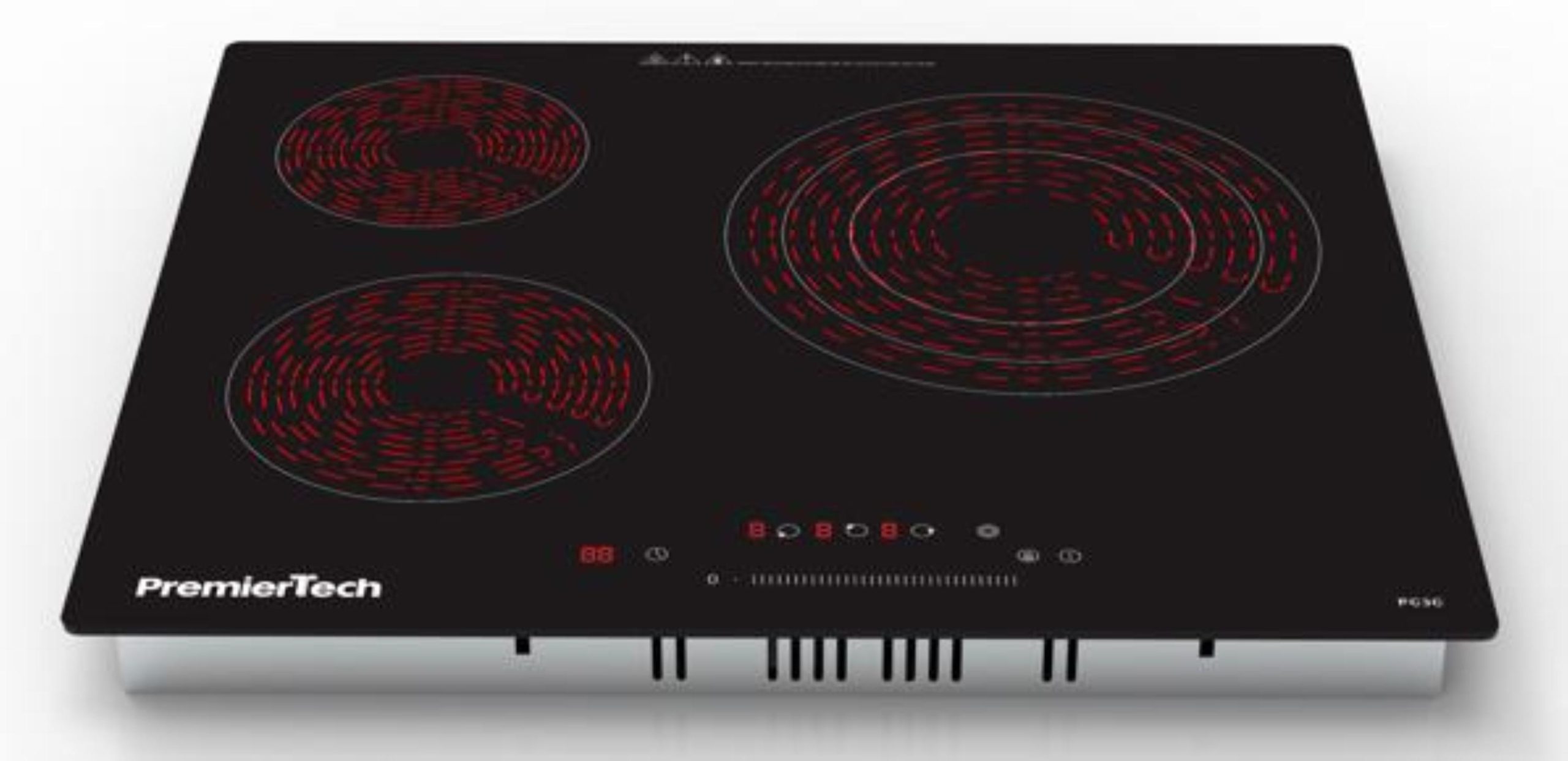 Piano Cottura 4 Fuochi Vetroceramica 60cm Elettrico da incasso Display Led Touch Control Vetro Front smussato PremierTech PT-PC4C