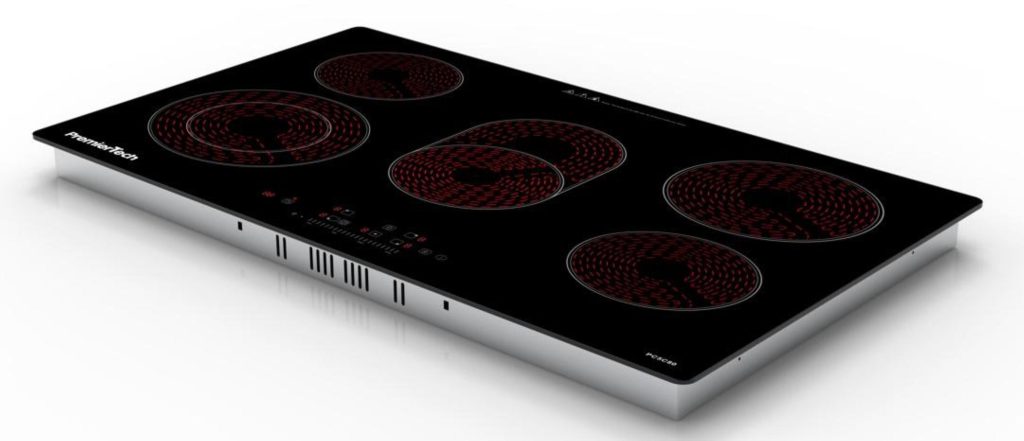 Piano Cottura 4 Fuochi Vetroceramica 60cm Elettrico da incasso Display Led Touch Control Vetro Front smussato PremierTech PT-PC4C