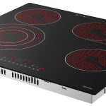 PremierTech® Piano Cottura 4 Fuochi Vetroceramica 60cm Elettrico da incasso Display Led Touch Control Vetro Front smussato PremierTech PT-PC4C