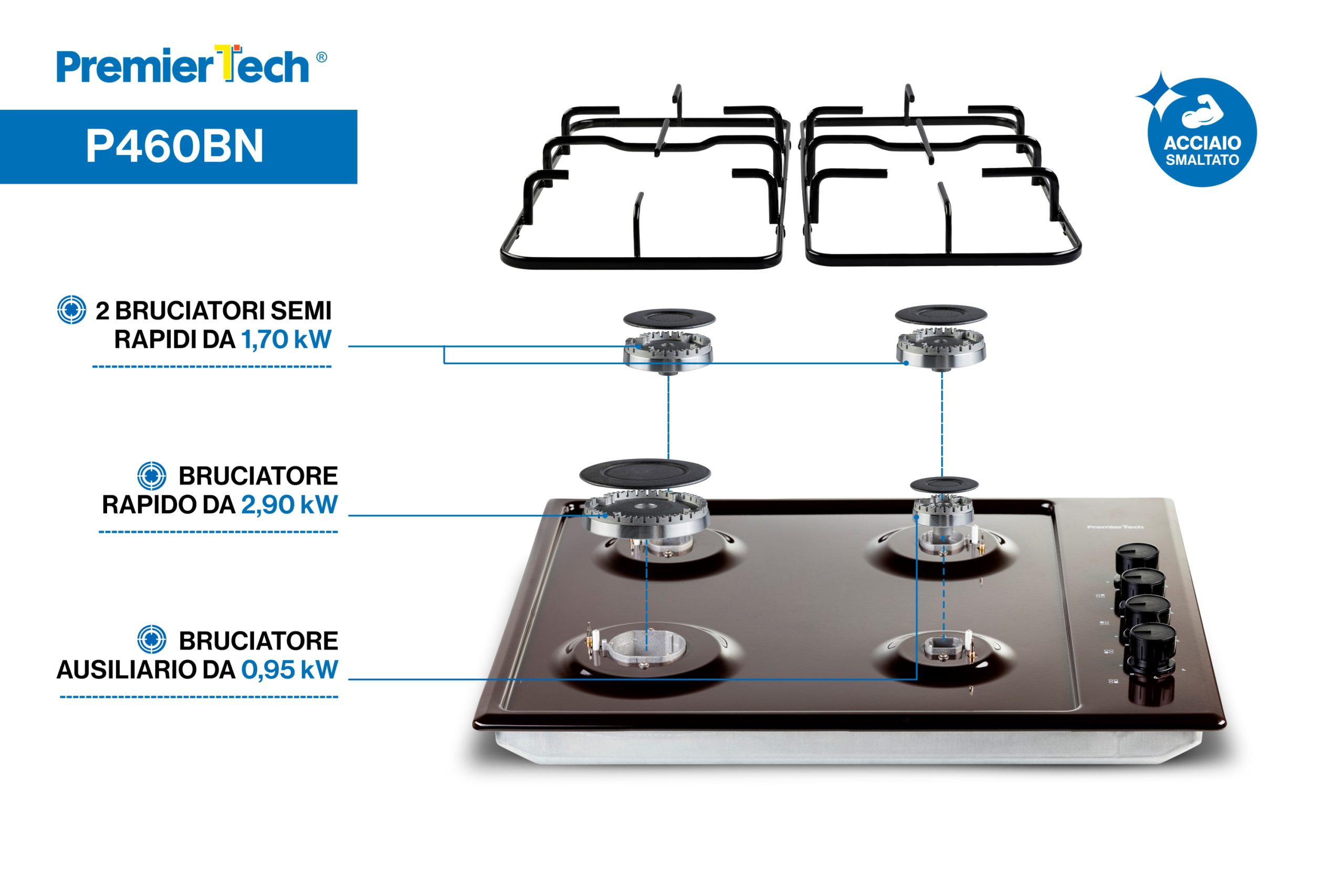 PremierTech® PremierTech Piano Cottura a Gas da 60cm