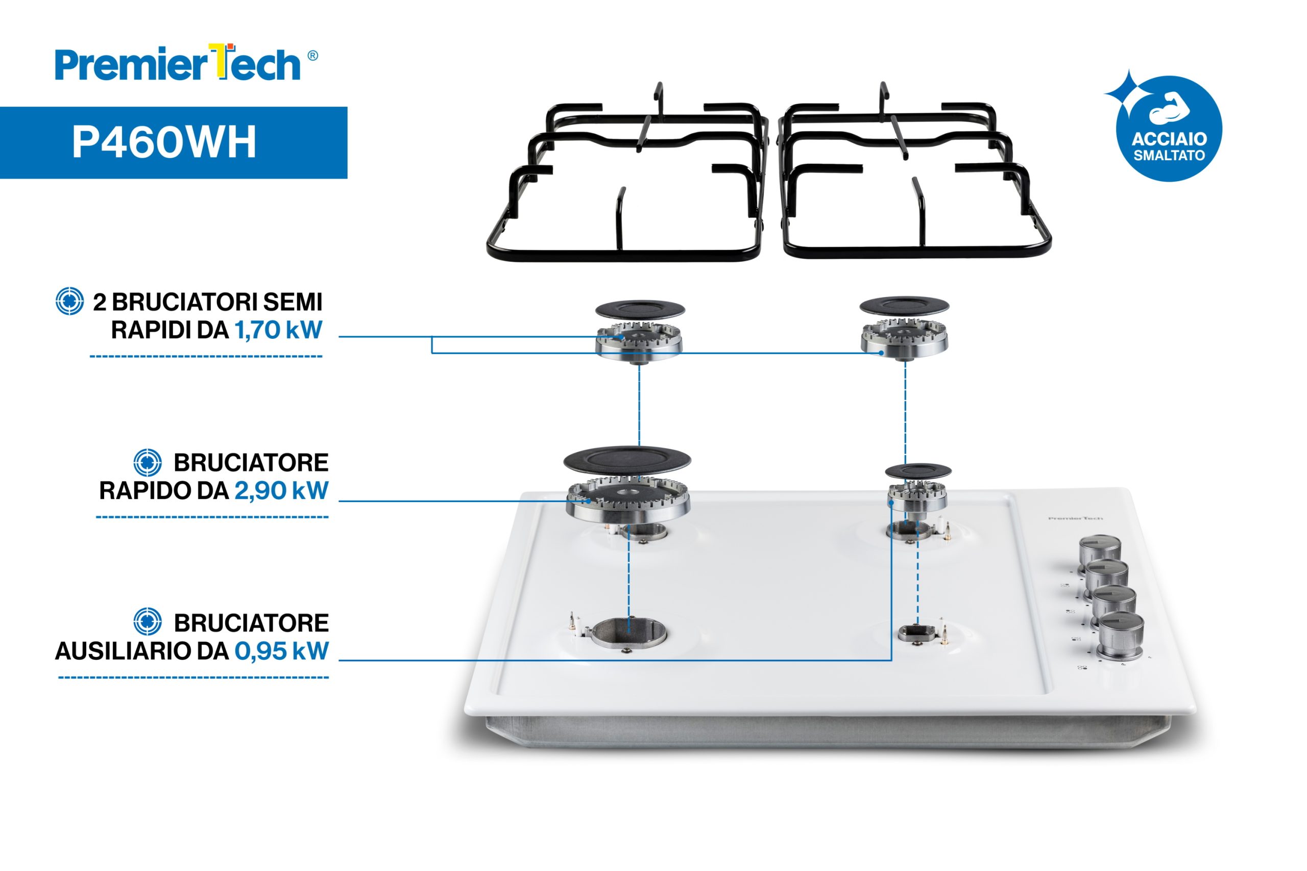 PremierTech® PremierTech Piano cottura a gas 60cm PremierTech® PremierTech Piano cottura a gas 60cm