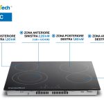 Piano Cottura 4 Fuochi Vetroceramica 60cm Elettrico da incasso Display Led Touch Control Vetro Front smussato PremierTech PT-PC4C