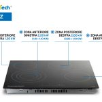 Piano Cottura 4 Fuochi Vetroceramica 60cm Elettrico da incasso Display Led Touch Control Vetro Front smussato PremierTech PT-PC4C