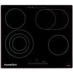 PremierTech® Piano Cottura 4 Fuochi Vetroceramica 60cm Elettrico da incasso Display Led Touch Control Vetro Front smussato PremierTech PT-PC4C