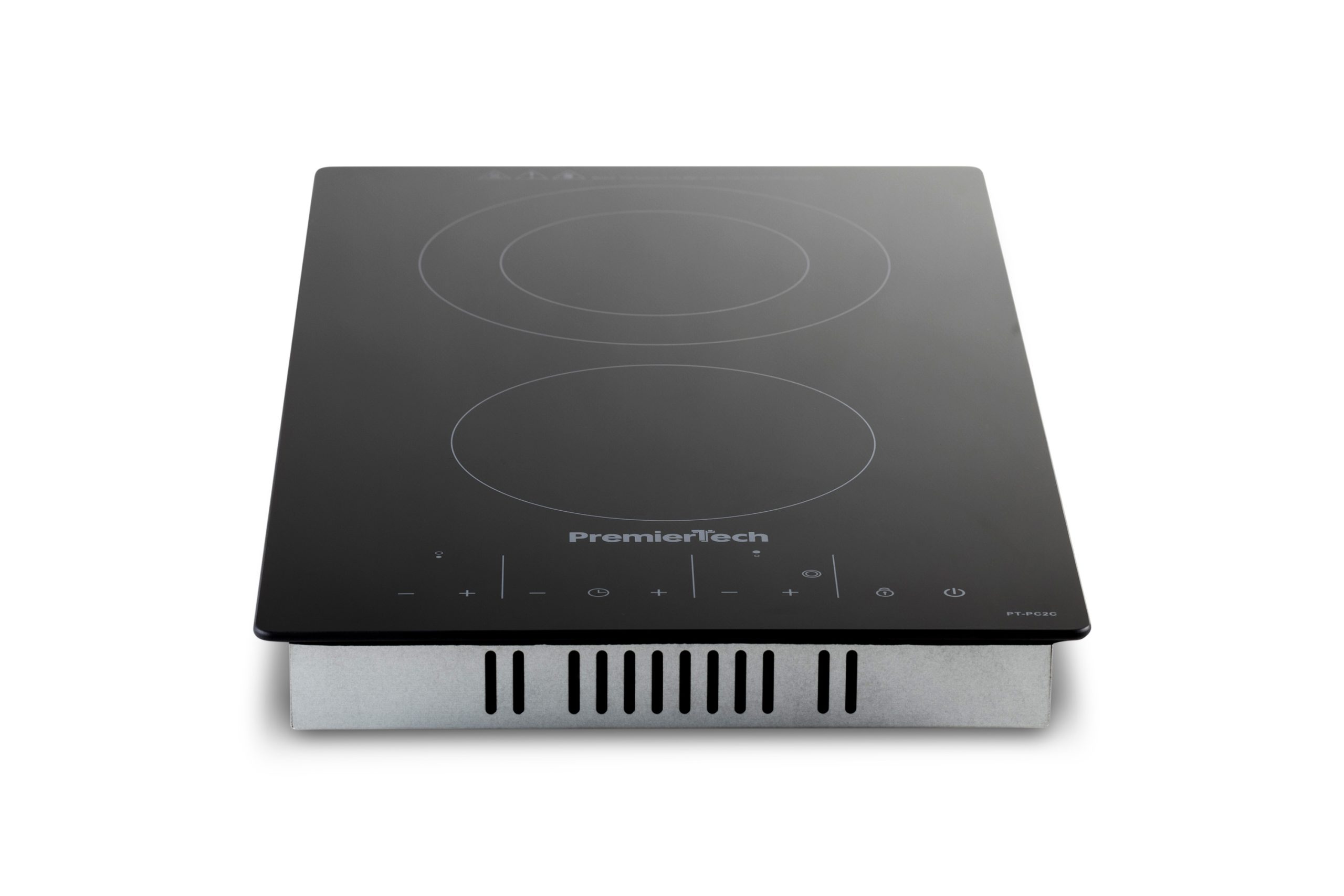 Piano Cottura Vetroceramica 30cm Elettrico 2 Fuochi Display Led Touch Control Vetro Front smussato PremierTech PT-PC2C
