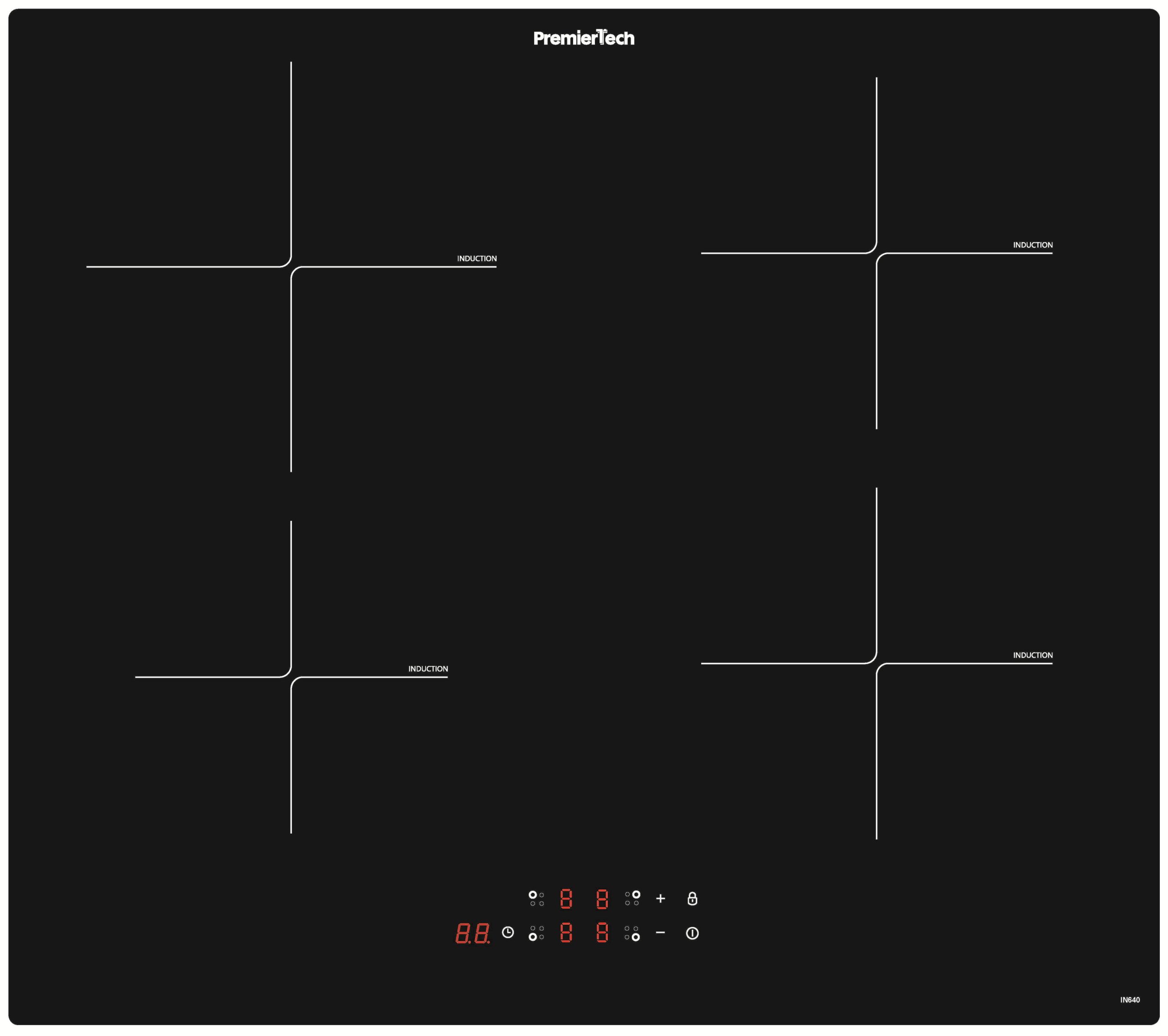 PremierTech Piano Cottura Induzione 4 zone fuochi IN460